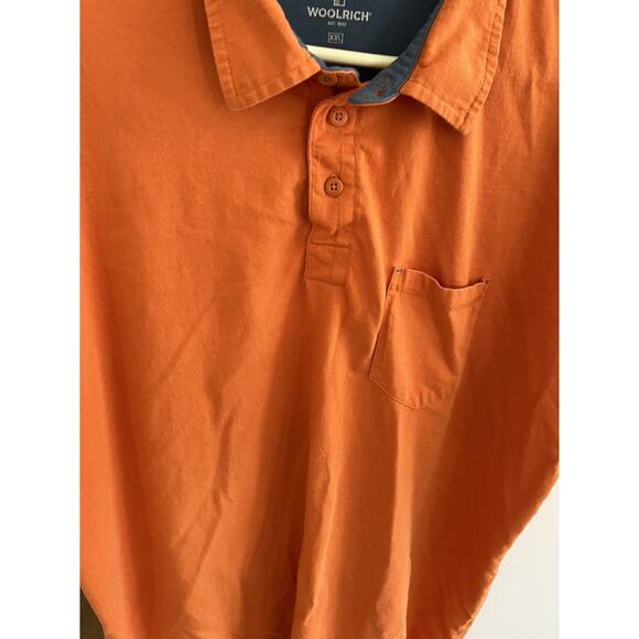 Woolrich Mens Polo Shirt XXL Orange Cotton Active Casual Golf - Picture 3 of 5